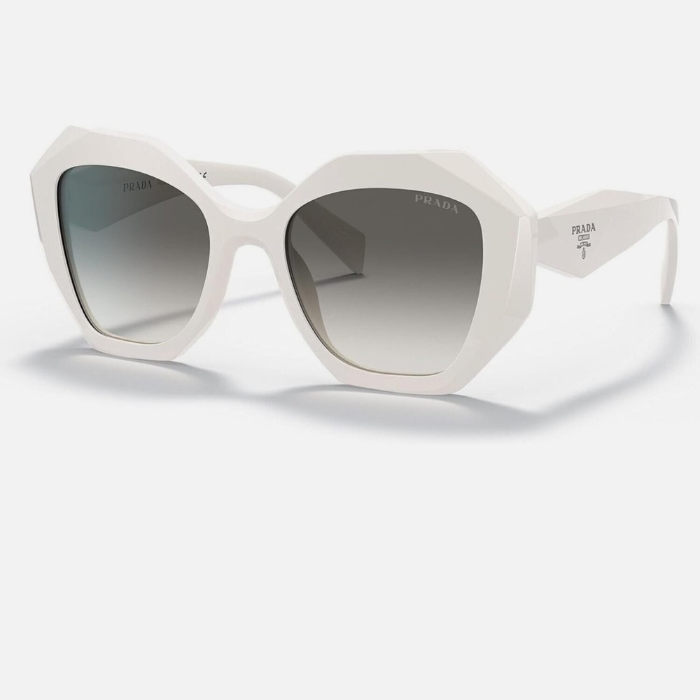 PRADA SPR 16W WHITE CAT EYE SUNGLASSES 100% AUTHENTIC LIKE NEW